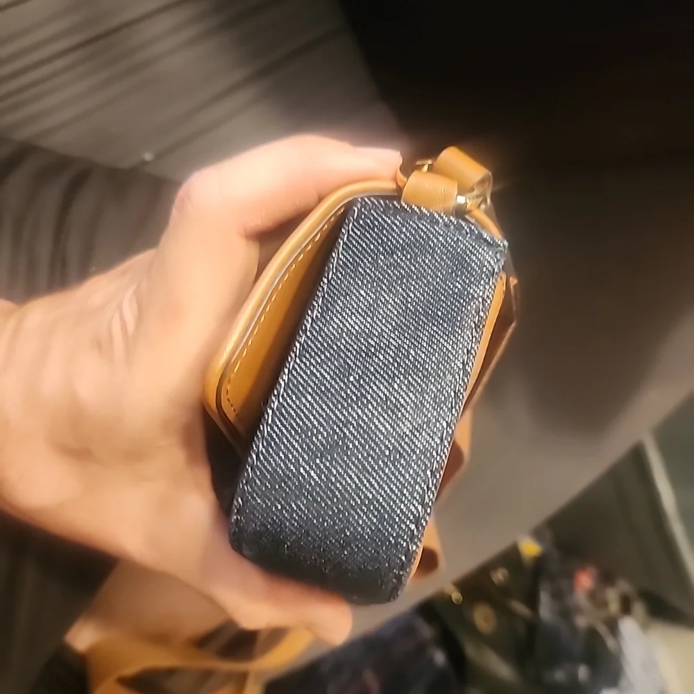 Michael Kors Denim and Tan Leather Crossbody Bag - Blue - Picture 7 of 8